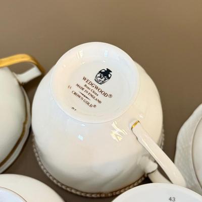 LOT 289F: Collection of Gold Rim Fine China: Wedgwood, Limoges, Mikasa & More