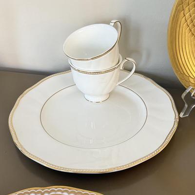 LOT 289F: Collection of Gold Rim Fine China: Wedgwood, Limoges, Mikasa & More