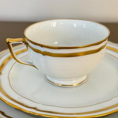 LOT 289F: Collection of Gold Rim Fine China: Wedgwood, Limoges, Mikasa & More