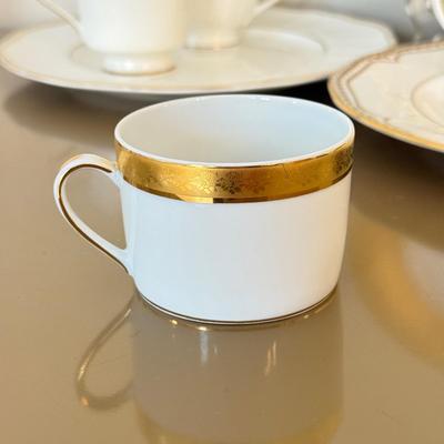 LOT 289F: Collection of Gold Rim Fine China: Wedgwood, Limoges, Mikasa & More