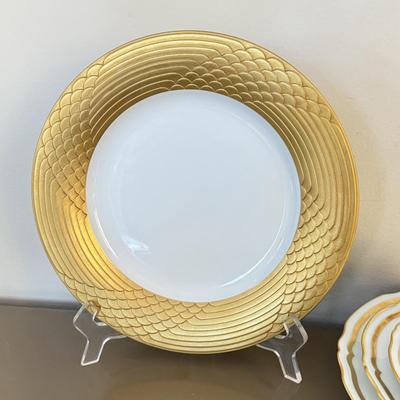 LOT 289F: Collection of Gold Rim Fine China: Wedgwood, Limoges, Mikasa & More