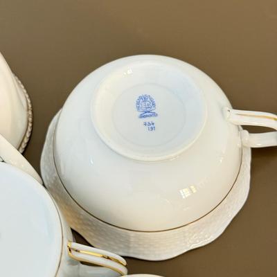 LOT 289F: Collection of Gold Rim Fine China: Wedgwood, Limoges, Mikasa & More