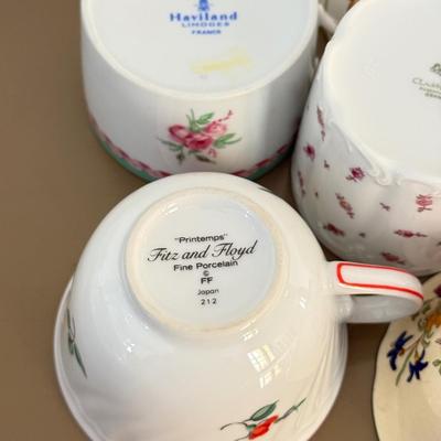 LOT 290F: Collection of Fine China Plates & Teacups: Wedgwood, Limoges, Mason’s & More