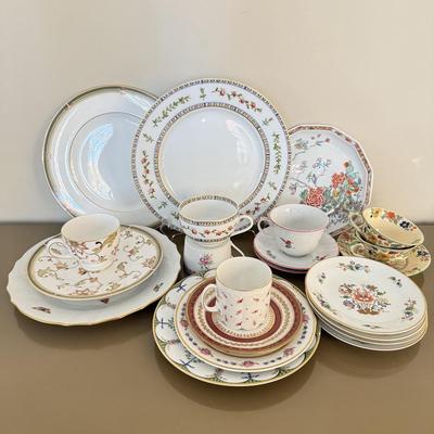 LOT 290F: Collection of Fine China Plates & Teacups: Wedgwood, Limoges, Mason’s & More