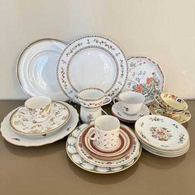 LOT 290F: Collection of Fine China Plates & Teacups: Wedgwood, Limoges, Mason’s & More