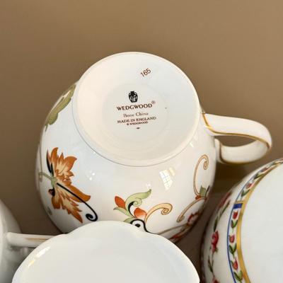 LOT 290F: Collection of Fine China Plates & Teacups: Wedgwood, Limoges, Mason’s & More