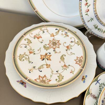 LOT 290F: Collection of Fine China Plates & Teacups: Wedgwood, Limoges, Mason’s & More