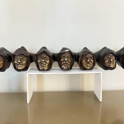 LOT 291F: Arts & Crafts Era Seven Deadly Sins Monk Wall Hanging & Sculptural Menorah