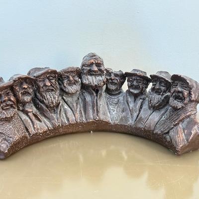 LOT 291F: Arts & Crafts Era Seven Deadly Sins Monk Wall Hanging & Sculptural Menorah