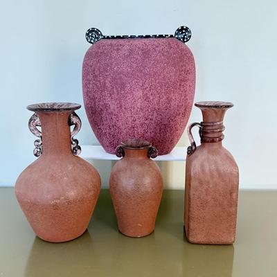 LOT 292F: Rust Frosted Scavo Vases