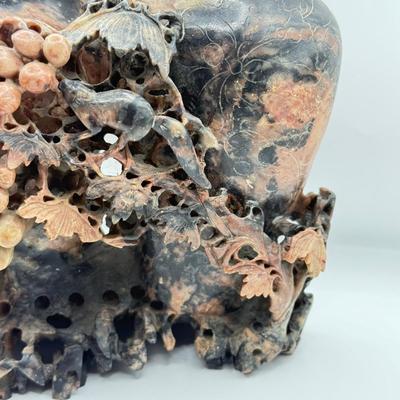 LOT 293F: Chinese Soapstone Sculpture ft. Squirrel