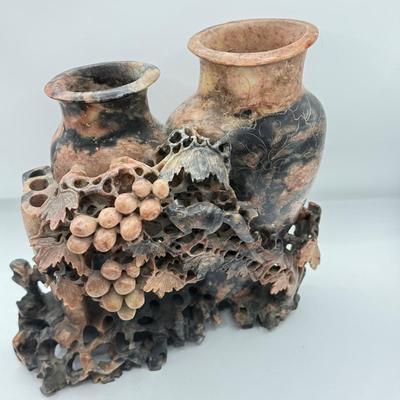 LOT 293F: Chinese Soapstone Sculpture ft. Squirrel