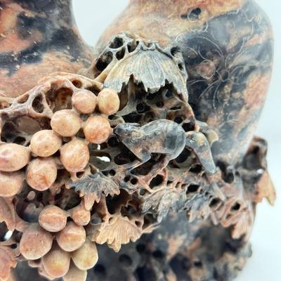 LOT 293F: Chinese Soapstone Sculpture ft. Squirrel