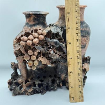 LOT 293F: Chinese Soapstone Sculpture ft. Squirrel