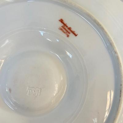 LOT 295F: Girl holding Pig Lladro, Dresden Germany Lace Porcelain Doll & Haviland Limoges Oyster Plate