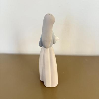 LOT 295F: Girl holding Pig Lladro, Dresden Germany Lace Porcelain Doll & Haviland Limoges Oyster Plate