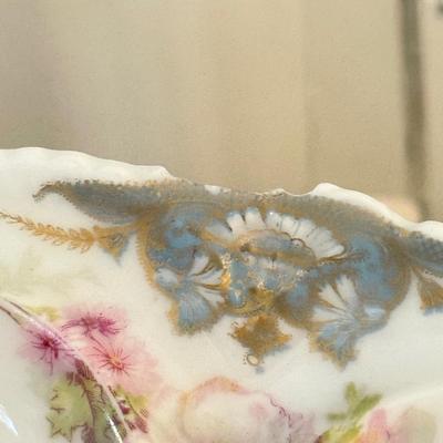 LOT 295F: Girl holding Pig Lladro, Dresden Germany Lace Porcelain Doll & Haviland Limoges Oyster Plate