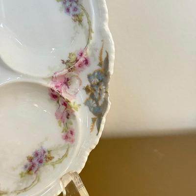 LOT 295F: Girl holding Pig Lladro, Dresden Germany Lace Porcelain Doll & Haviland Limoges Oyster Plate