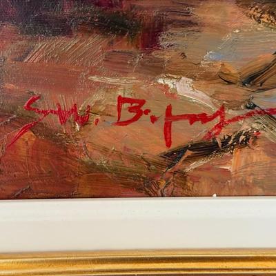 LOT 297D: Artist Signed Oil Painting (33.5 x 45.25 inches)