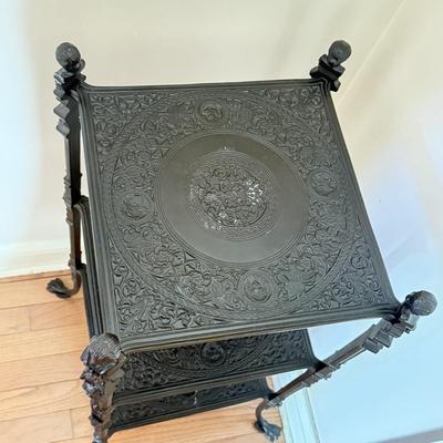 LOT 298D: Cast Metal Étagère w/ Claw Feet & Figural Details