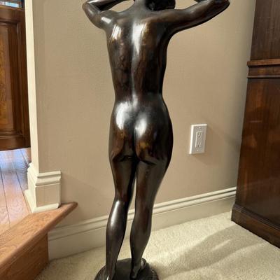 LOT 322L: Gorgeous Bronze Statue Signed Rudolf Schwarz (Amer. 1866-1912) Woman Sculpture