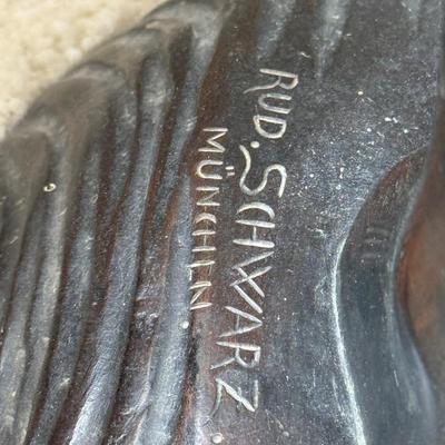 LOT 322L: Gorgeous Bronze Statue Signed Rudolf Schwarz (Amer. 1866-1912) Woman Sculpture