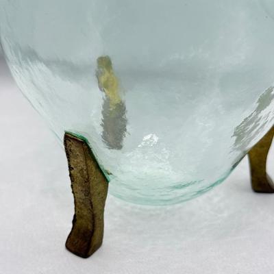 LOT 324L: Frosted Teal Glass Design Wine/Champagne Cooler