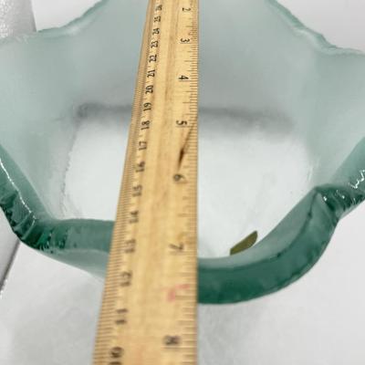 LOT 324L: Frosted Teal Glass Design Wine/Champagne Cooler