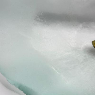 LOT 324L: Frosted Teal Glass Design Wine/Champagne Cooler