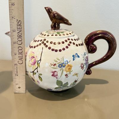 LOT 328F: Mackenzie-Childs Bird Teapot w/ Large Box