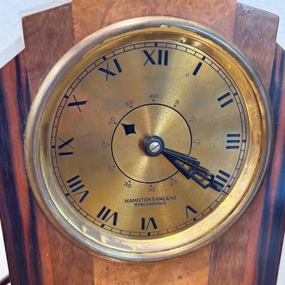 LOT 330: Hamilton Sangamo Synchronous Motor Clock Style S-404, Brass Candle Stick & More