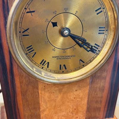 LOT 330: Hamilton Sangamo Synchronous Motor Clock Style S-404, Brass Candle Stick & More