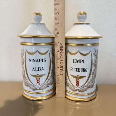 LOT 331L: Vintage French Porcelain Apothecary Jars