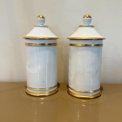 LOT 331L: Vintage French Porcelain Apothecary Jars
