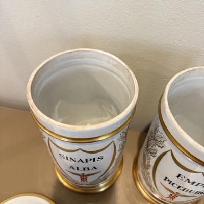 LOT 331L: Vintage French Porcelain Apothecary Jars