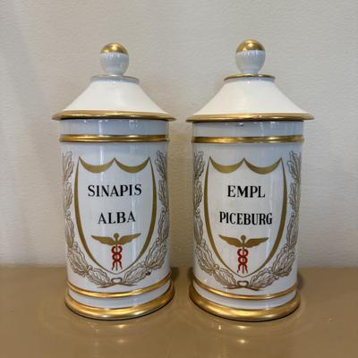 LOT 331L: Vintage French Porcelain Apothecary Jars