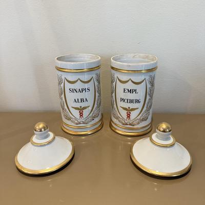 LOT 331L: Vintage French Porcelain Apothecary Jars
