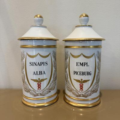 LOT 331L: Vintage French Porcelain Apothecary Jars