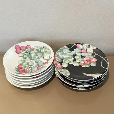 LOT 335L: Limoges France Vendages Patrick Frey Paris Philippe Desmouliners Porcelain Grape Cake Plates