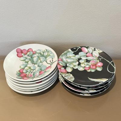 LOT 335L: Limoges France Vendages Patrick Frey Paris Philippe Desmouliners Porcelain Grape Cake Plates