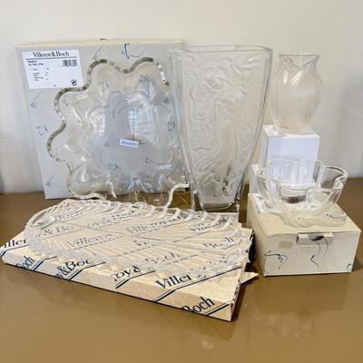 LOT 424F: Villeroy & Boch Crystal w/ Boxes, LaLique Vase & Corba Cristalleria Art Glass Vase