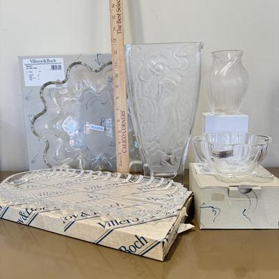 LOT 424F: Villeroy & Boch Crystal w/ Boxes, LaLique Vase & Corba Cristalleria Art Glass Vase