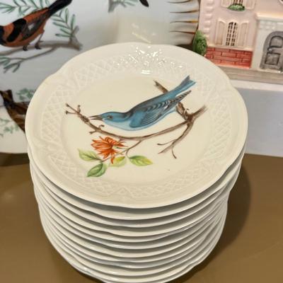 LOT 429F: 1986 Fitz & Floyd House Teapot, Berry L France Bird Plates & More