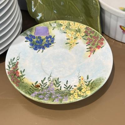 LOT 429F: 1986 Fitz & Floyd House Teapot, Berry L France Bird Plates & More