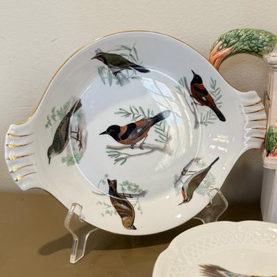 LOT 429F: 1986 Fitz & Floyd House Teapot, Berry L France Bird Plates & More