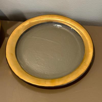 LOT 431L: Signed Annie Glass Heart Plates & More