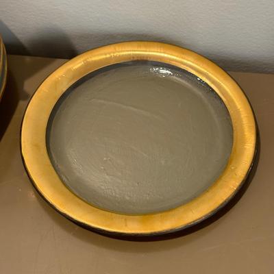 LOT 431L: Signed Annie Glass Heart Plates & More