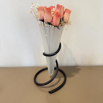 LOT 432L: Moose Relief Slab, Frosted Vase w/ Metal Top & More