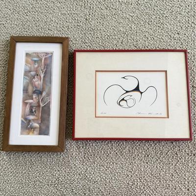 LOT 437F: Signed 1979 “Birth” & Framed Watercolor Artwork