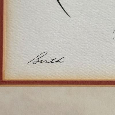 LOT 437F: Signed 1979 “Birth” & Framed Watercolor Artwork